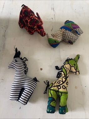 Colorful Hand crafted  Fabric Noah's Ark Toy Set with Animal Plushes